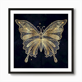 Gold Butterfly Art Print