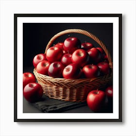 Red Apples In A Basket 1 Art Print