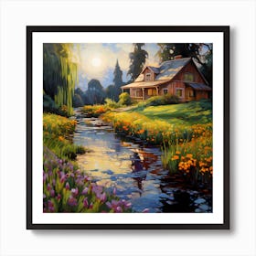 Vibrant Tranquility: Garden of Giverny Art Print