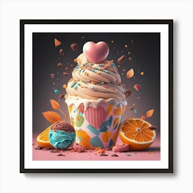 Cupcake - 3d Illustration Art Print