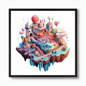 Low Poly City Póster