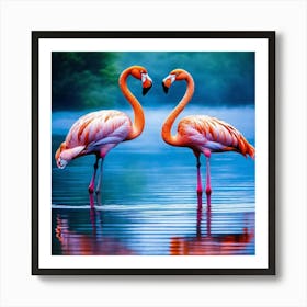 Flamingos Art Print