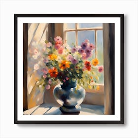 Flowers By The Window Art Print
