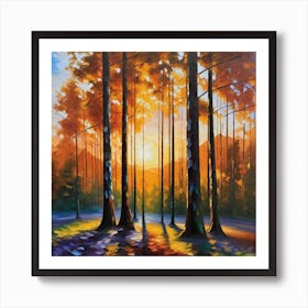 Sunset In The Forest 49 Art Print