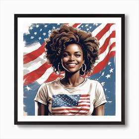 American Girl With Afro 1 Art Print