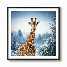 Firefly Whimsical Winter Wonderland With Cheerful Giraffe 83540 (2) Art Print