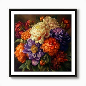 Floral Art 0006 Floral 0006 Bold Flower Bg 9 Art Print