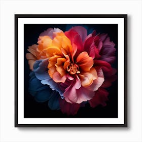 Flower On A Black Background Art Print