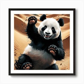 Panda Bear In The Desert 1 Art Print