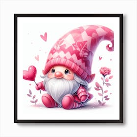 Valentine's day, Gnome 1 Art Print