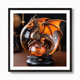 Steampunk Dragon 3 Art Print