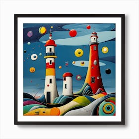 Lighthouses Art Print