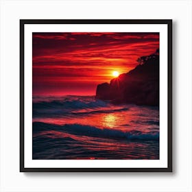 Sunset Over The Ocean 192 Art Print