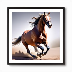 Horse Running In The Desert 1 Art Print