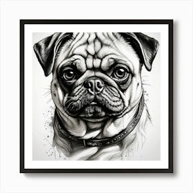 Pug Dog Portrait Art Print