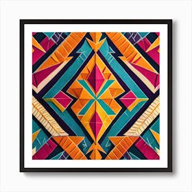 Firefly Beautiful Modern Abstract Detailed Native American Tribal Pattern And Symbols With Uniformed (7) Art Print