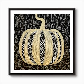 Yayoi Kusama Inspired Pumpkin Black And Orange 12 Art Print