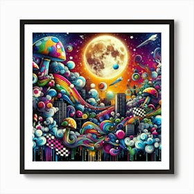 Psychedelic City 6 Art Print