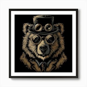 Steampunk Bear 47 Art Print