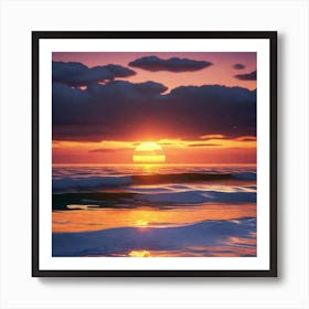 Sunset Over The Ocean 13 Art Print