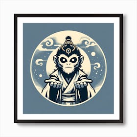 Monkey Buddha Art Print