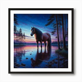 Sunset Horse 64 Art Print