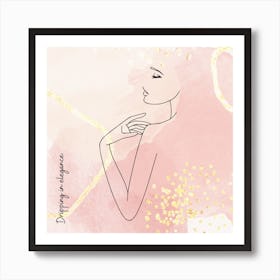 Dripping In Elegance Outline Art Print Art Print