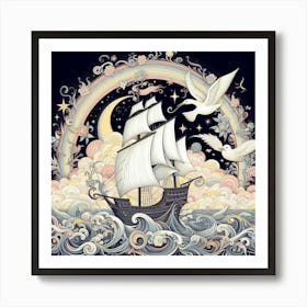 Ship On The Sea Art Print