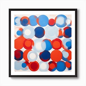 Red Blue White Circles Art 1 Art Print