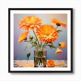 Calendula flowers Art Print