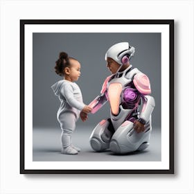 Child And Robot Art Print