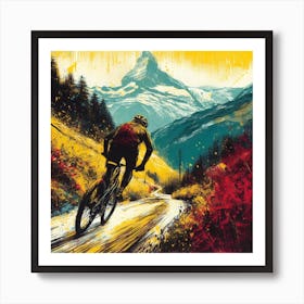 Every day life. Bike tour in the French Alps Art Print