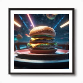 Burger In Space 29 Art Print