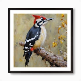 STILL OIL PIALEATED WOODPECKER Art Print