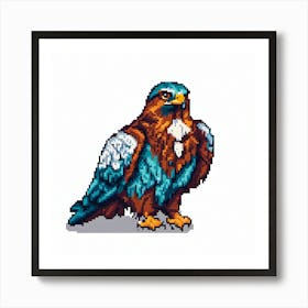 Pixel Hawk Art Print