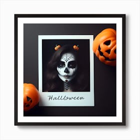 Halloween Makeup Selfie Polaroid Frame Poster