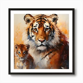 Tiger And Cub Art Print