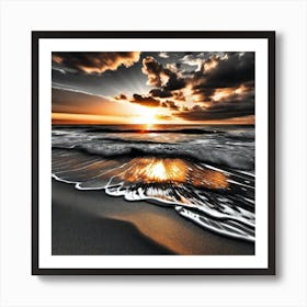 Sunset On The Beach 677 Art Print