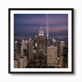 New York City Skyline At Dusk Art Print