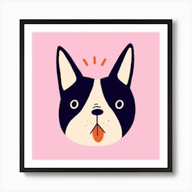 Pink Bulldog Art Print