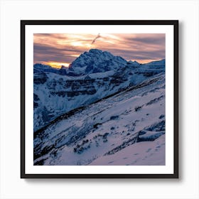 Mountain Snow Peaks Wallpaper 1024x1024 Art Print