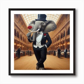 Elephant In Tuxedo 3 Art Print