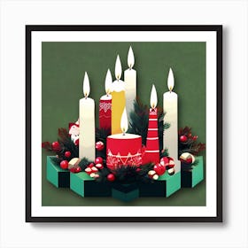 Assorted Christmas Candles Art Print