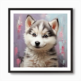 Cute baby husky 1 Art Print