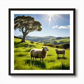 Grass Plant Day Scenic Tour Tourism Rural Green Farm Auckland Cute New Background Scener (9) Art Print