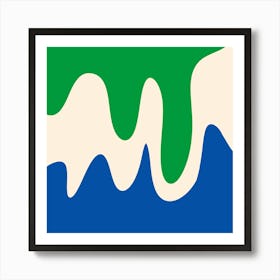 Abstract modern shapes green, blue Art Print