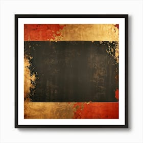 Abstract Vintage Thanksgiving Design Featuring Weathered Metallic Gold Paint Splashes On A Warm Pape (3) Art Print