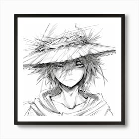 Manga Character with Witch Hat Art Print