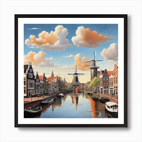 Windmills In Amsterdam Art Print