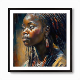 African Woman With Dreadlocks Art Print